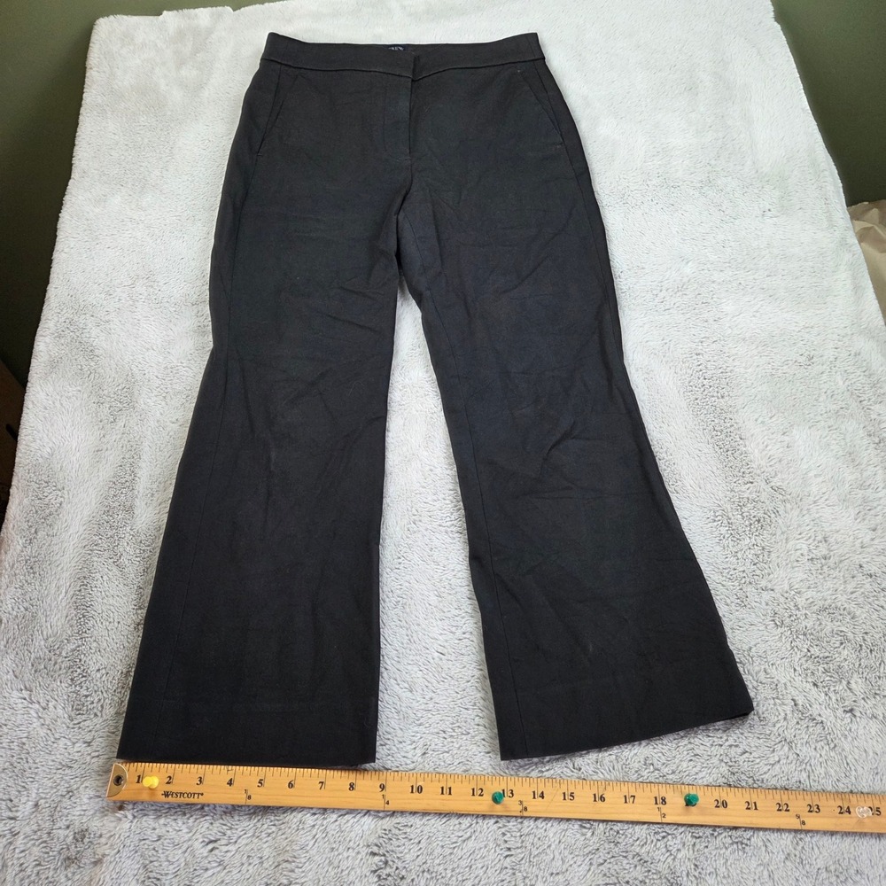 J.Crew Kelsey Pant Women SZ 4 Kick Flare Stretch Cotton Viscose Trousers Black